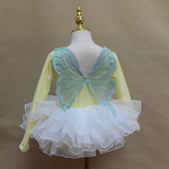子供のダンス服の女の子の中国のダンスの秋冬の長袖の練習服の幼児の啓蒙のバレエの王女は蓬のスカートを演出します。