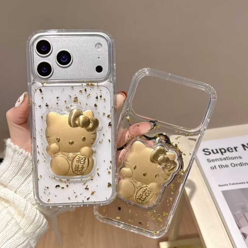 Suitable for Apple 17Air Mobile Phone Case Lucky Bag Kt Cat Iphone16Pro Glue Kuromi Transparent Protective Cover 15