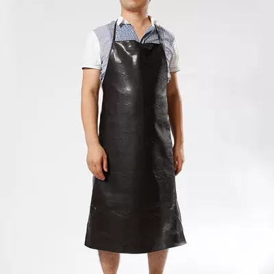 PU围裙皮革围腰防水防油大人家务家用防水食品屠宰水产围裙