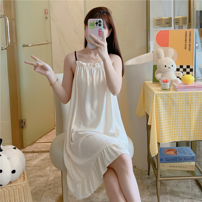 Pijama de cabina de verano nuevo estilo simple color sólido ocio dulce pijama casero algodón comercio exterior al por mayor