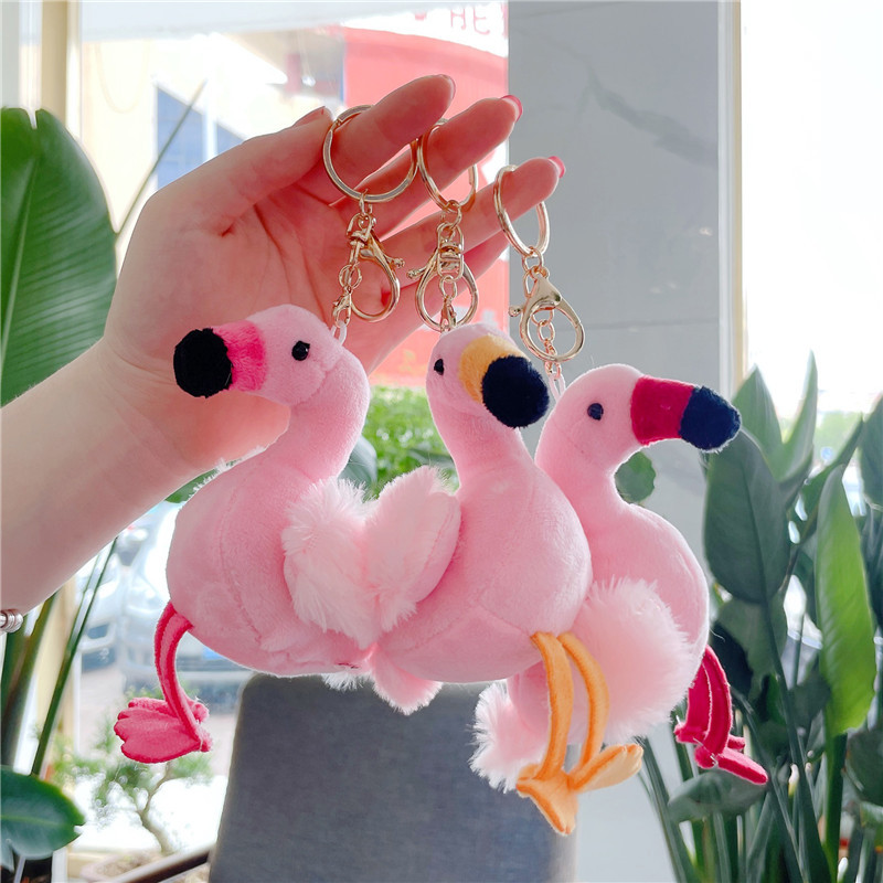 Cute Animal Flamingo Pp Cotton Women's Bag Pendant Keychain display picture 1