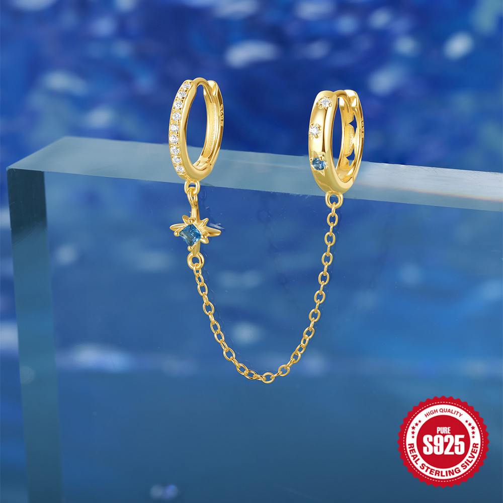 Moda europea y americana s925 plata de ley ojo de diablo con incrustaciones de circón uso diario de borlas pendientes pendientes pendientes