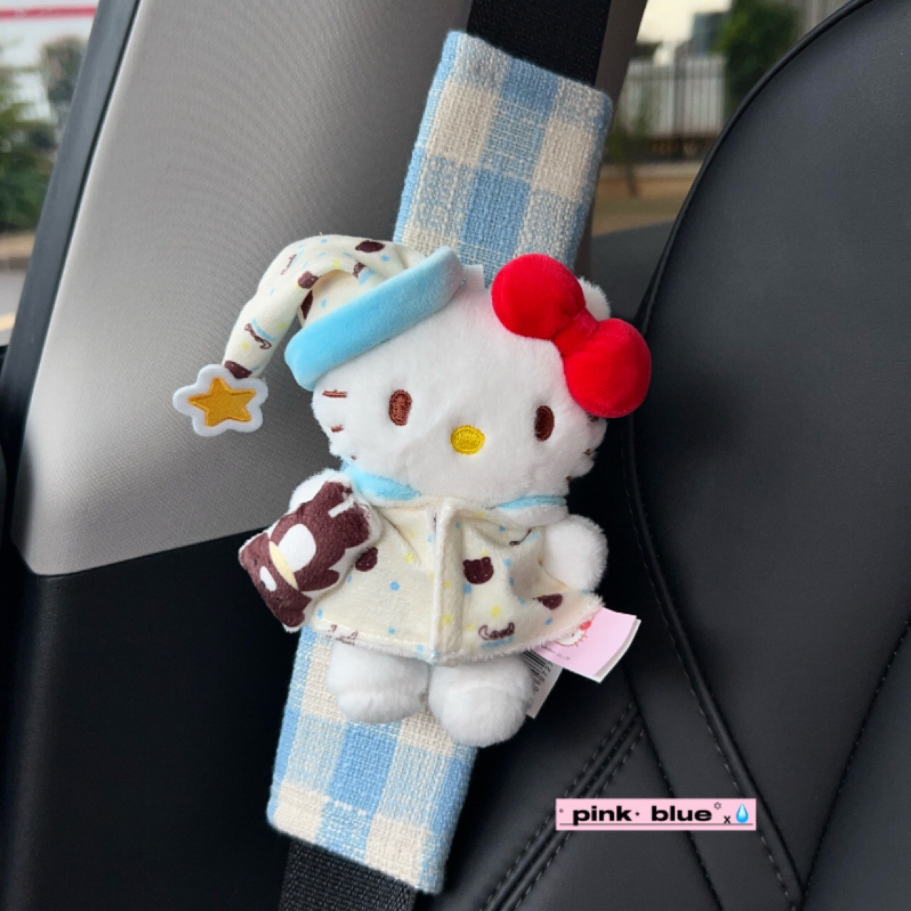 New Pajamas Kitty Cat Plush Doll Car Seat Belt Shoulder Cover Car Interior Supplies New Car Gift