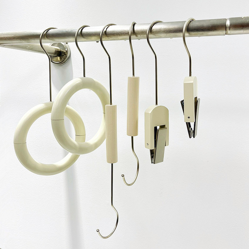 Gancho blanco gancho de madera maciza ropa gancho clip S gancho tienda de ropa accesorios especiales tapa calcetines clip de tela clip de madera U