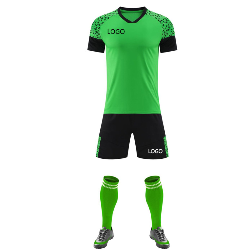 Frühlings- und Sommer-Kurzarm-Set für Kinder und Erwachsene, Fußball-Grundtrainingsanzug für Vereine, Mannschaftsuniform_voghion.com