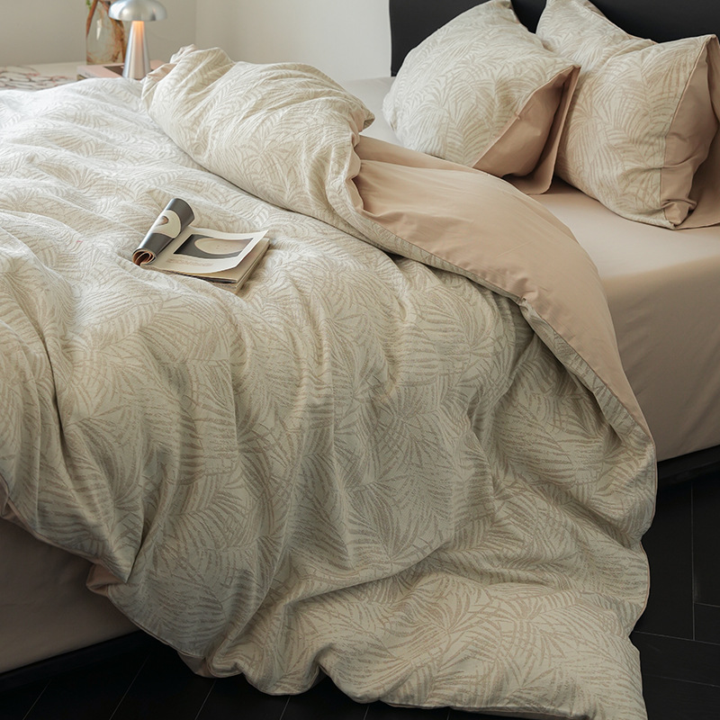 Una sensación de alta calidad de grasa tipo A en la cama abrasión de cuatro piezas 100 algodón de tres capas de hilo jacquard sábanas de cama