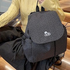 2025春シーズンの格子縞のリュックサック韓国insレトロ大容量リュックサック運動風学生カバン