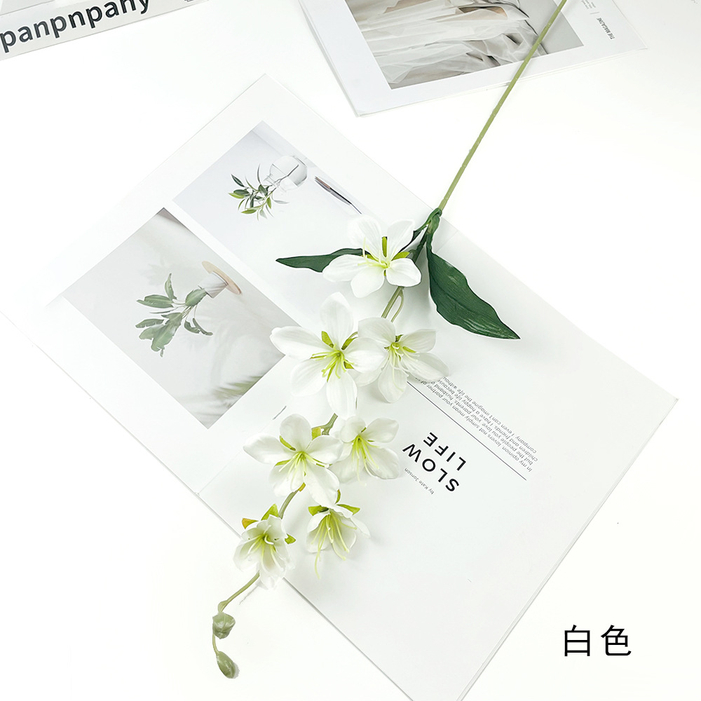 7 flores falsas de magnolia de rama única sala de bodas decorativa floral decoración de la mesa del hogar accesorios