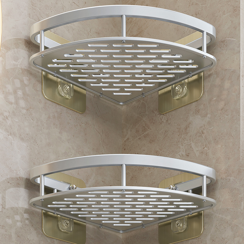 Corner Shelf, No-Drill Bathroom Triangle Storage Rack, Wall-Mounted Toilet Washbasin Corner Shelf Organizer