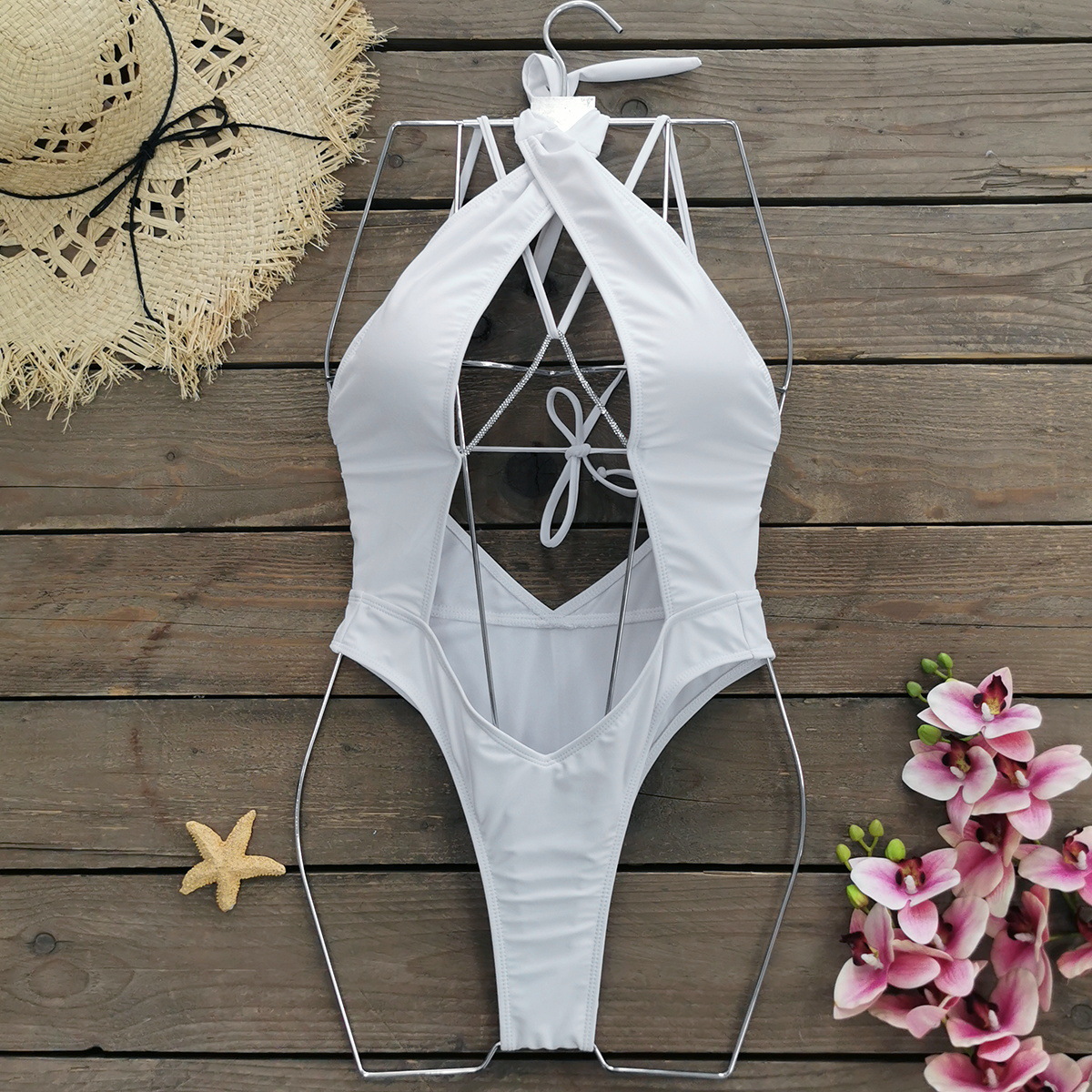 Regular Fit Fit Type Women's Beach Solid Color 1 Piece One Piece Swimwear