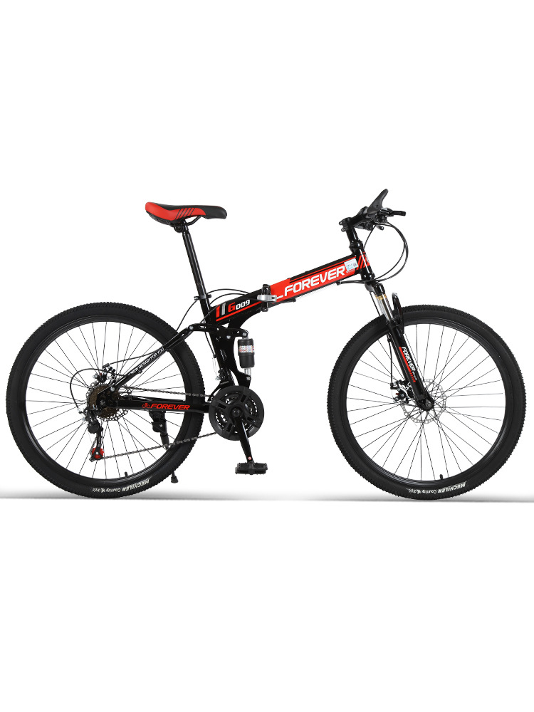 Bicicleta de montaña plegable permanente para hombres y mujeres, jóvenes, adultos, estudiantes, bicicleta de velocidad variable con amortiguación todoterreno portátil ultraligera