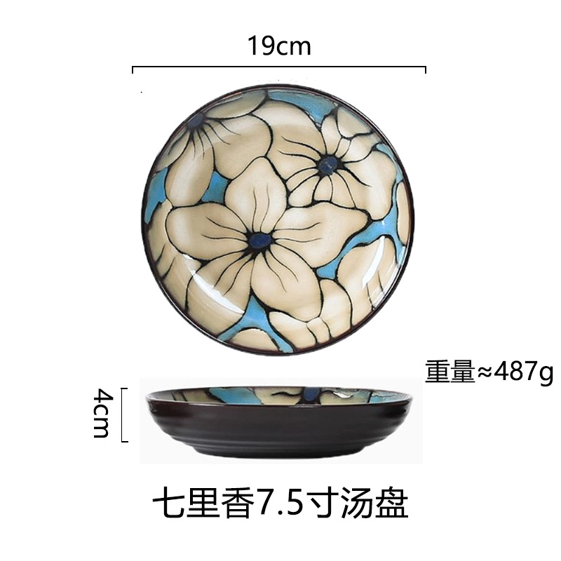 Horno creativo, plato de comida occidental esmaltado, plato de carne, plato de verduras para el hogar, plato de cerámica, plato de pasta de color esmaltado, plato de desayuno al por mayor