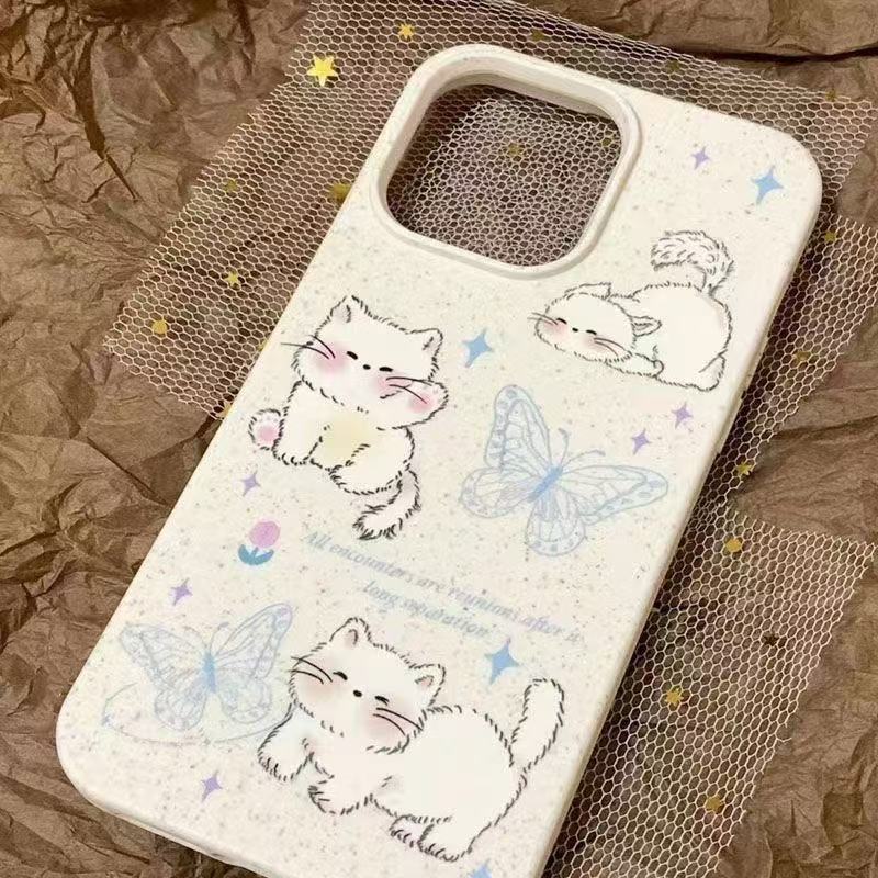 Butterfly Cat para iPhone 16pro funda para teléfono móvil Apple 15 anti-caída 14 dibujos animados 13promax nuevo 12x