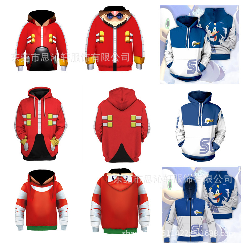 2022 New sonic sonic Anime 3D sweater cosplay pullover casual hooded children's sweater 2022 New sonic sonic Anime 3D sweater cosplay pullover casual hooded children's sweater