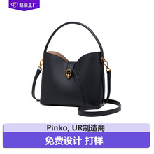 工厂加工定制包包2024新款真皮包大容量水桶包女托特包荔枝纹真皮