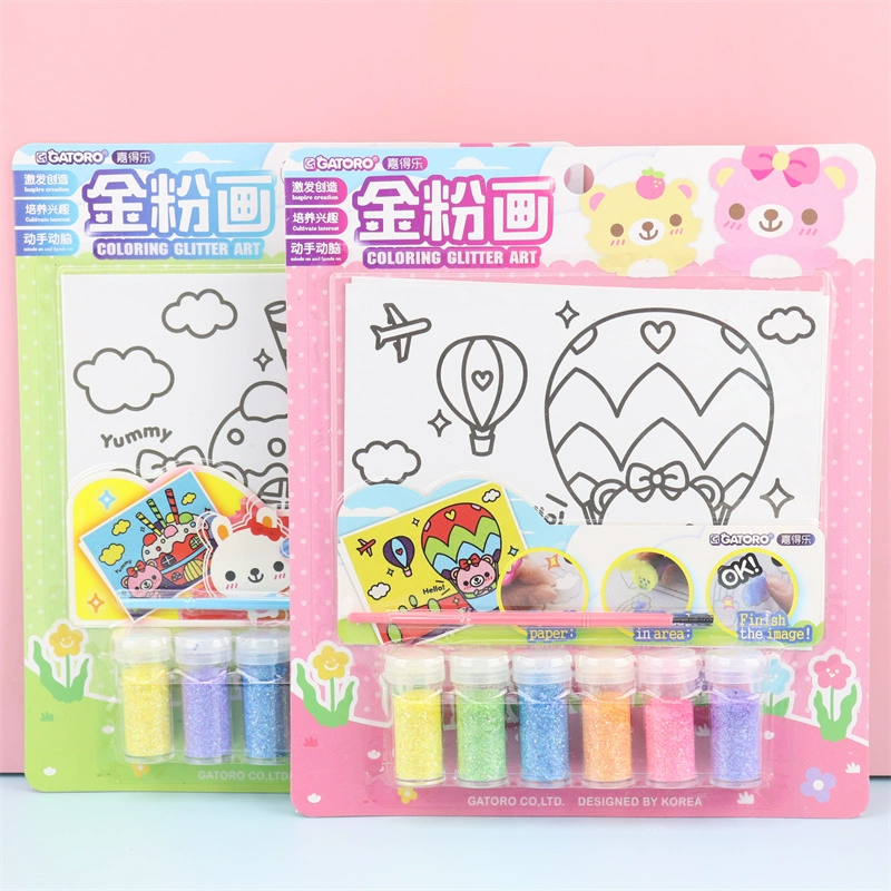 Детская роспись золотой пудрой A4 клейкой ленты ручной работы 6 цветов золотой луковый порошок блестит роспись творческие DIY роспись из песка детские игрушки