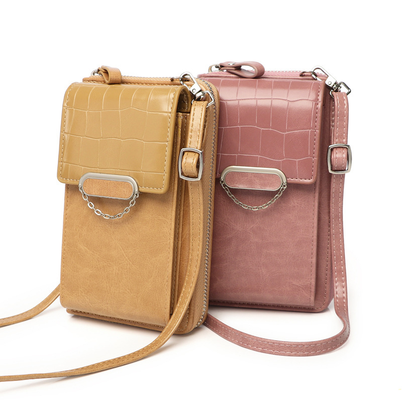 K-Style of Vertical Women's Mobile Phone Bag 2022 Spring New Shoulder Crossbody Bag Multifunctional Large Capacity Wallet