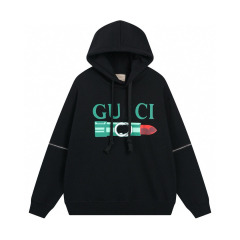 高バージョンのファッション贅沢G家24秋冬の定番口紅のアルファベットのロゴのプリントと帽子のパーカーの男女のゆったりした帽子のシャツ
