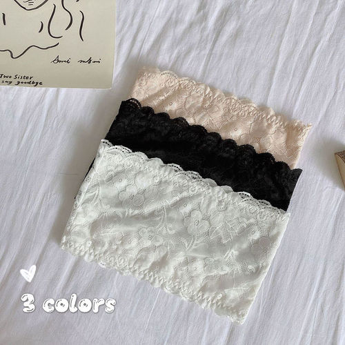 Sleek lace thin one-piece bandeau lady's underwear bralette for young girls, backless underwear with modesty protection, versatile and matchable