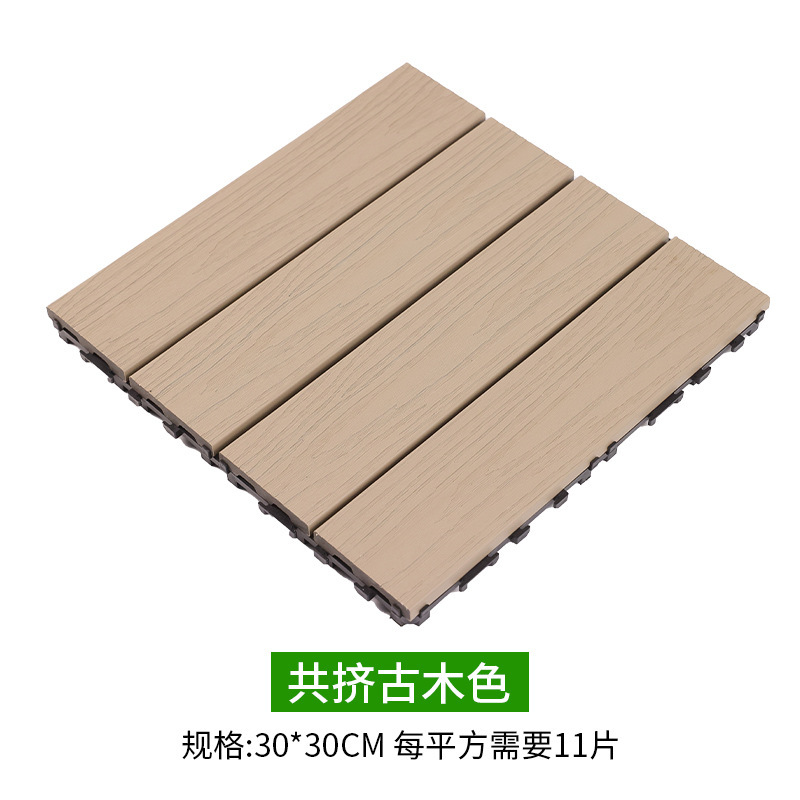 Piso de madera plástica terraza exterior balcón impermeable anticorrosión jardín patio reconstrucción del suelo pavimentación de piso de madera plástica WPC image 20