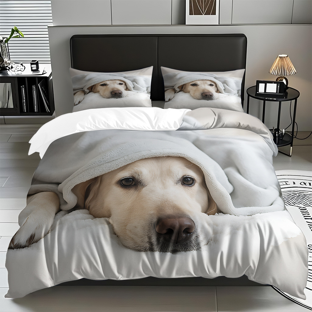 Kit de edredón para perros de tela suave de impresión digital, soporte transpirable para la piel TEME / JIT