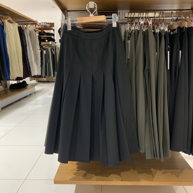 女装25新款显瘦百搭宽褶中裙/半身裙裙子中长款百褶裙479916|undefined