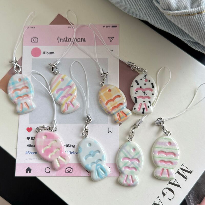Cute sweet girl heart color snapper diy mobile phone chain pendant girlfriends gift schoolbag accessories pendant wholesale