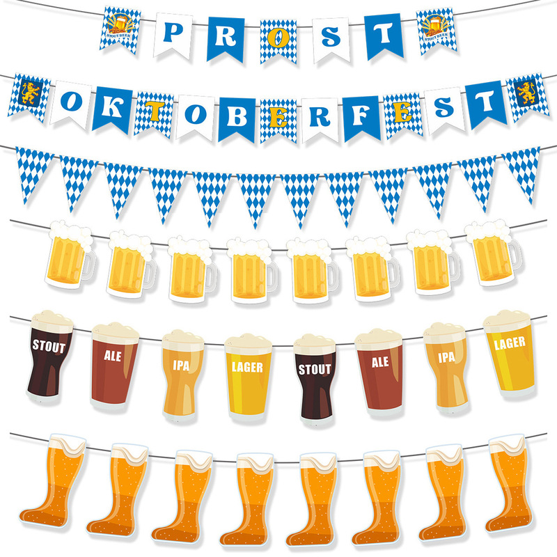 2024 Cross-Border Oktoberfest Decoration Flag Wine Glass Beer Mug Latte Art Munich Holiday Decoration Pennant Wholesale 2024 Cross-Border Oktoberfest Decoration Flag Wine Glass Beer Mug Latte Art Munich Holiday Decoration Pennant Wholesale