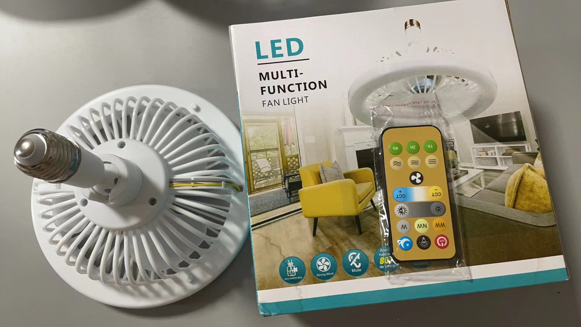 Lámpara de ventilador led Lámpara de ventilador de aromaterapia Lámpara de dormitorio Lámpara de techo Ventilador eléctrico silencioso Lámpara de restaurante de estudio LED