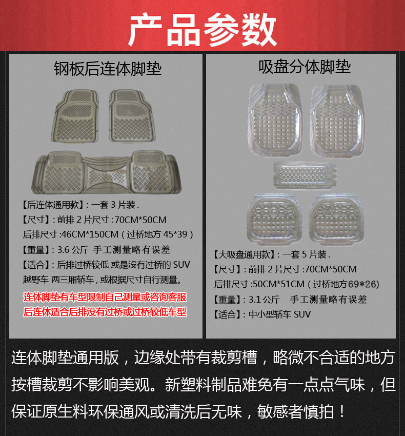 Environmental protection thickened universal one-piece transparent latex plastic floor mat PVC silicone waterproof non-slip anti-freezing car foot mat