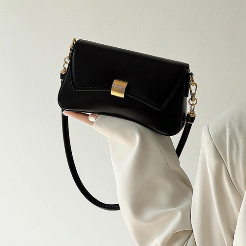 Office worker urban style high-end shoulder bag 2024 new simple casual solid color armpit baguette bag women's bag