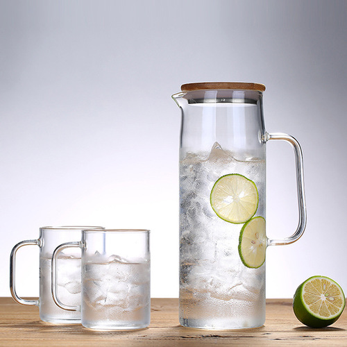 玻璃冷水壶家用耐热大容量玻璃果汁壶北欧创意简约凉白开水壶茶壶