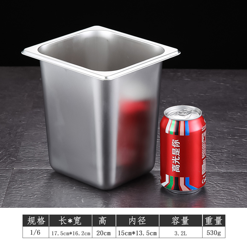 Recipiente Rectangular de Acero Inoxidable con Tapa para Camión de Comida y Mermelada