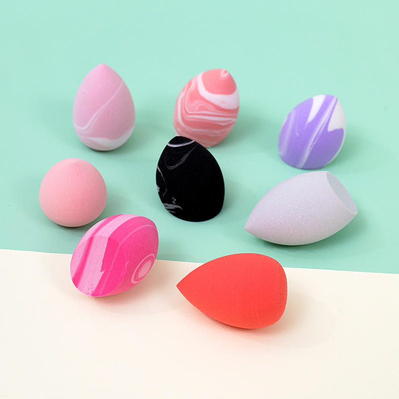 Mezcla personalizada de dos colores mini suave polvo de huevo de maquillaje no se puede comer polvo seco húmedo doble uso en el agua para aumentar el maquillaje esponja huevo
