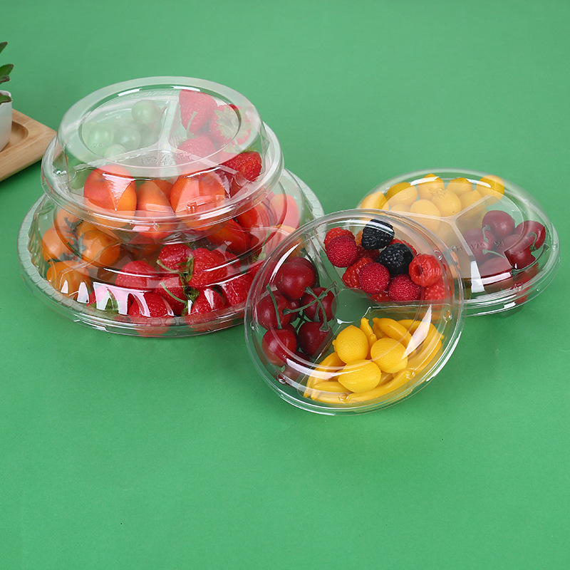 Cajas desechables para frutas, cajas para cortar frutas frescas, cajas para ensaladas, cajas de embalaje, platos divididos, cajas transparentes para frutas y verduras, cajas para fresas al por mayor