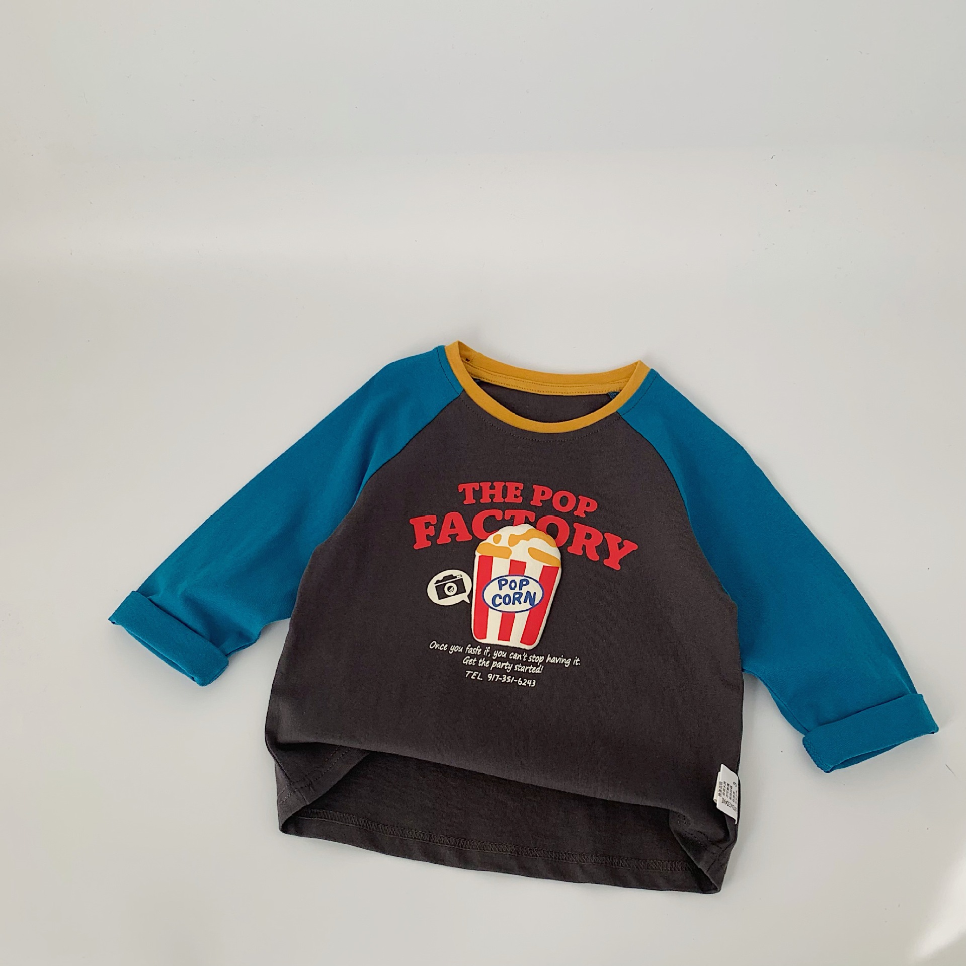 Maibao camiseta para niños 2024 Primavera de dibujos animados impreso de manga larga para niños y niñas de manga raglán ropa para niños nueva moda superior