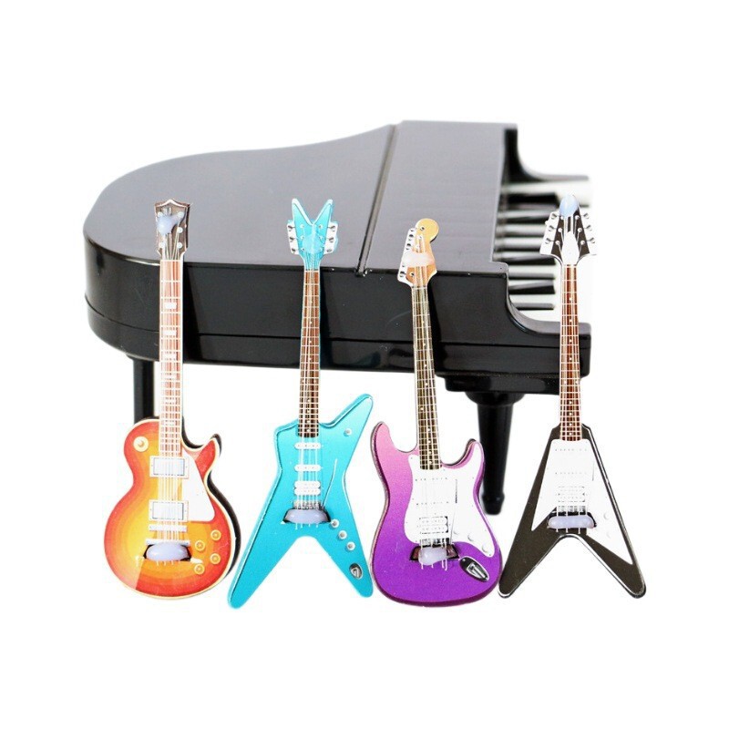 Dollhouse1:12 Doll House Mini Artificial Musical Instrument Electric Guitar Scene Model Ornaments Dollhouse1:12 Doll House Mini Artificial Musical Instrument Electric Guitar Scene Model Ornaments