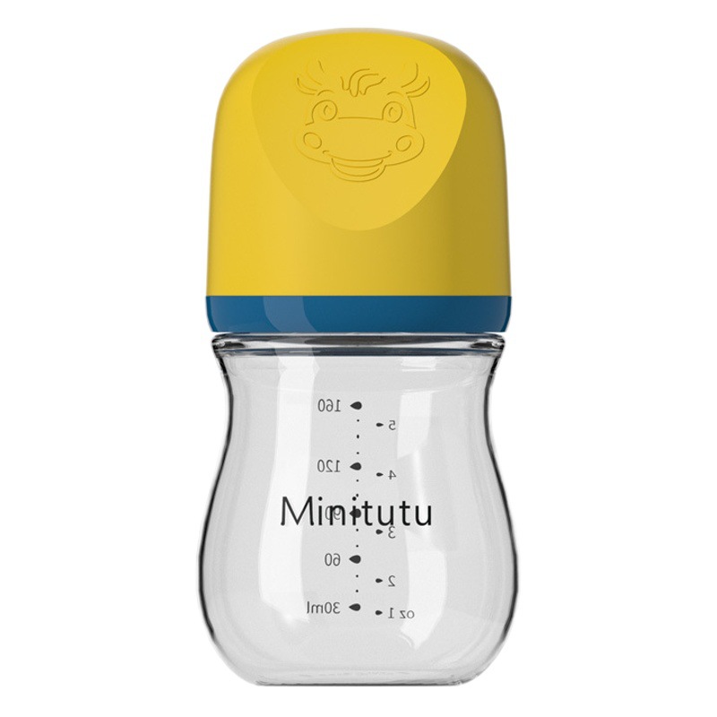 Biberón de Vidrio de Boca Ancha 80ml/160ml de Vidrio de Borosilicato para Recién Nacidos
