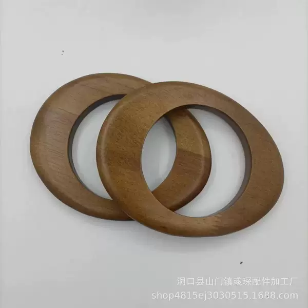 Bag handle solid wood handle wooden buckle DIY handmade cloth bag denier-shaped double-sided oval solid wood handle
