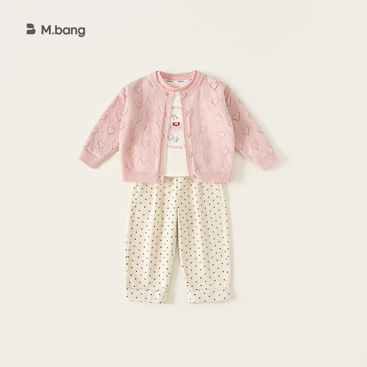 Youbao Huzhou tejido ropa infantil niñas set de aire extranjero para niños 2026 primavera y otoño niñas suéter de punto de bebé set de tres piezas