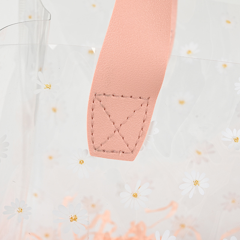 Bolsa de mano tipo margarita transfronteriza, bolsa de regalo de plástico transparente de PVC, bolsa de dulces, regalo de boda, recuerdo para damas de honor