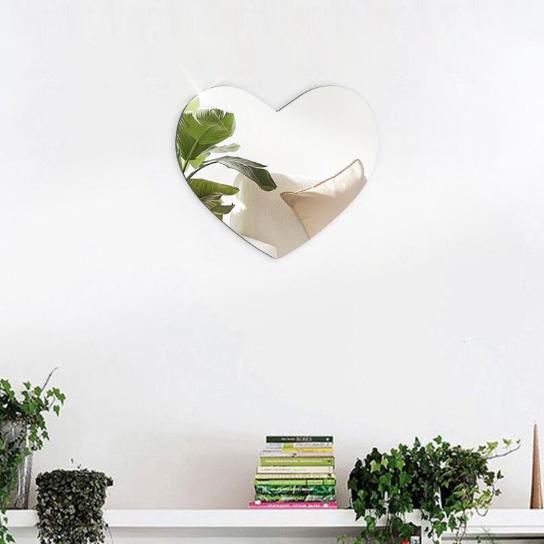Heart 3D Creative Home Living Room Background Wall Decoration Acrylic Mirror Sticker_voghion.com