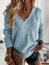 G 37751 Fashion Solid Color V Neck Sweater ��ɫV��ë��