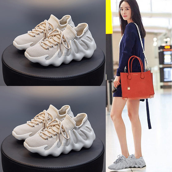 Couple's Ins Breathable Socks Shoes Women's 2024 Summer New Korean Style Flying Woven Small Long Bag Running Men's Casual Shoes 450