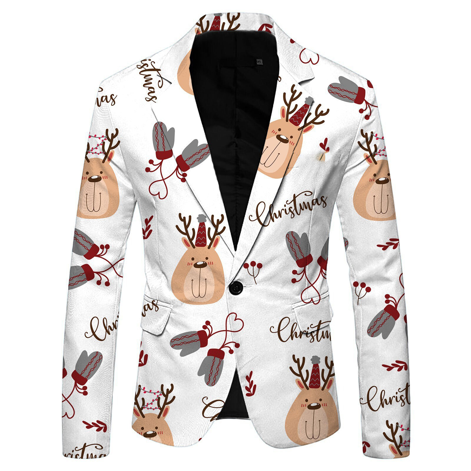 Comercio exterior europeo y americano nuevo estilo 2024 nueva moda casual letras navideñas chaqueta de traje para hombre WL008