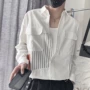 条纹宽松男士秋季衬衫