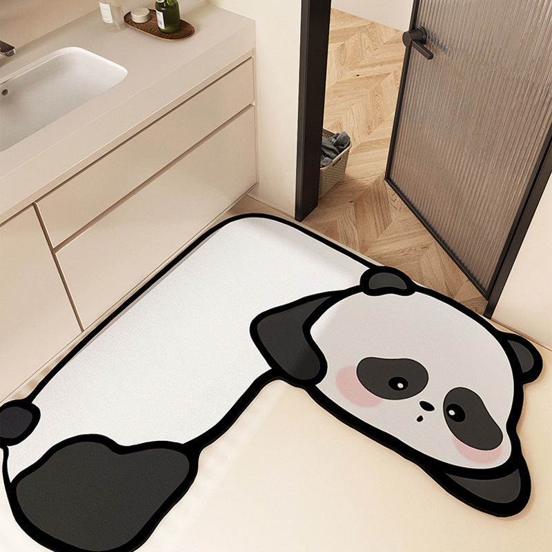 L-shaped Diatomaceous Earth Bathroom Mat Water Absorbent Non Slip_voghion.com