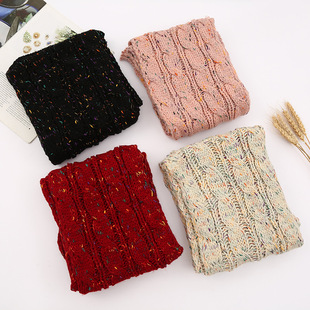 New Knitted Scarf Simple Japanese Style Miscellaneous Autumn and Winter Warm Scarf Outdoor Leisure Wool Scarf Customizable
