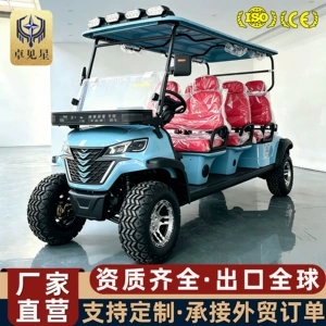 Golf cart with 6 or 8 seats for golf courses, shuttle service, guesthouses, hotels, reception, tourist attractions, electric sightseeing vehicle