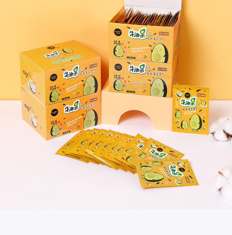 30片黄色盒子清洁湿巾_09